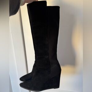 Stuart Weitzman Black Wedge Boots